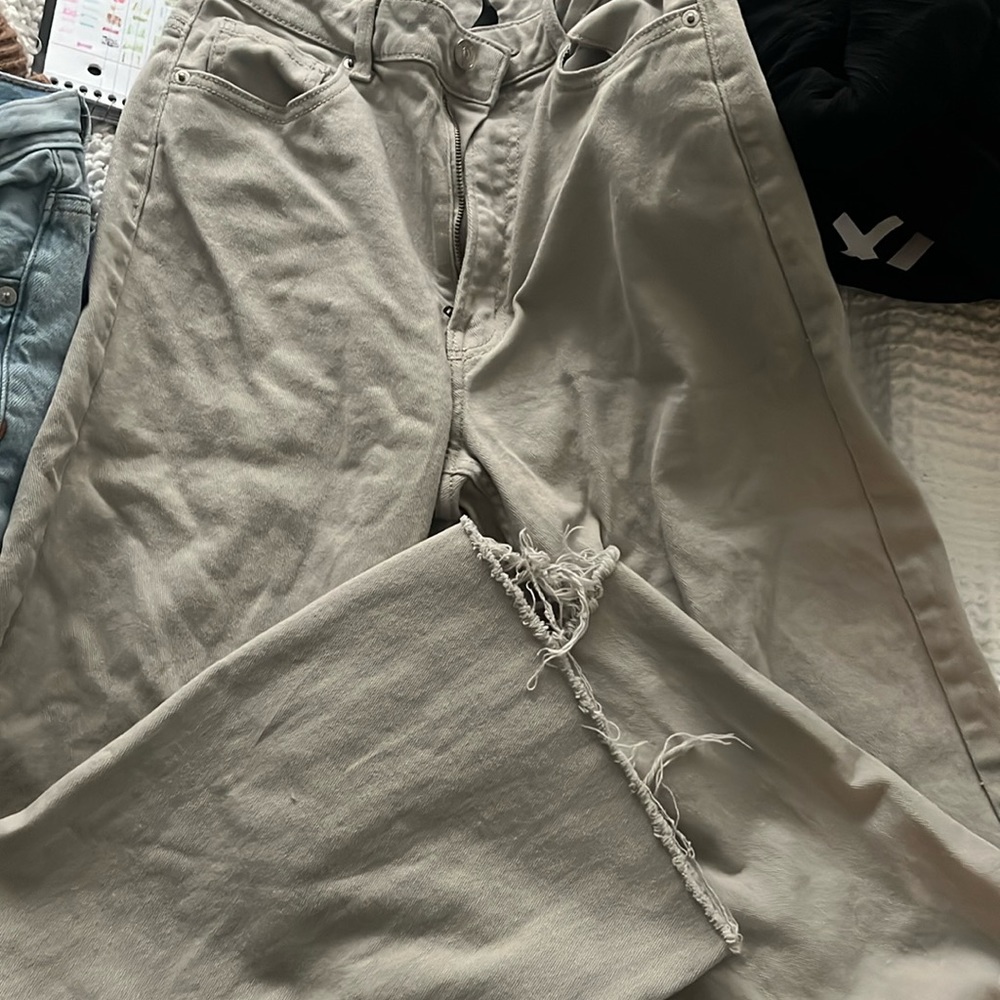 tan jeans
